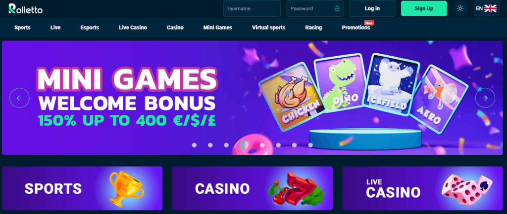 Rolletto Casino Screenshot