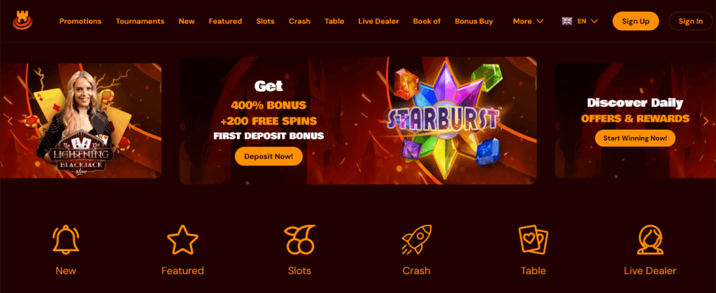 Spincastle Casino Screenshot